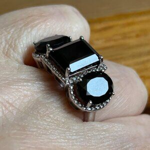 Large Black Spinel Ring